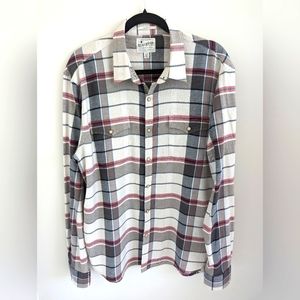 Lucky Brand Men's Derek Snap Plaid Shirt White Size Large